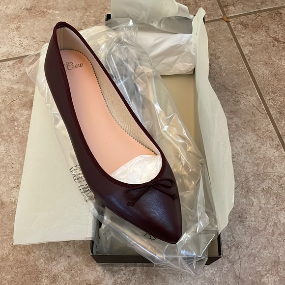 Jcrew Leather Classic Gemma Ballet in 7.5 vintage burgundy - Picture 1 of 4
